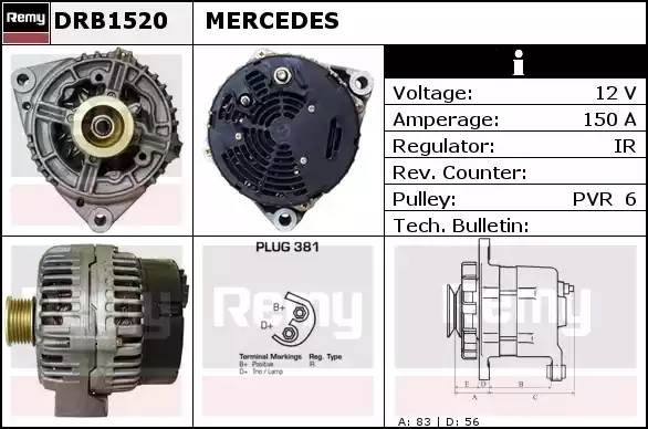 Генератор DRB1520 DELCO REMY