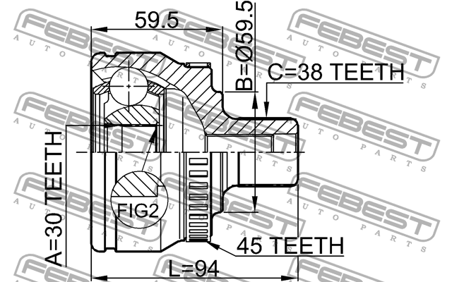 ШРУС 1710-099A45 FEBEST