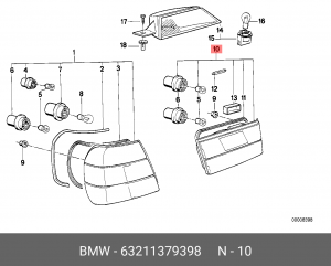 Фонарь задний 63 21 1 379 398 BMW