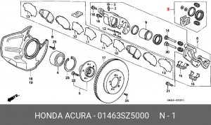 Суппорт тормозной (ремкомплект) 01463SZ5000 HONDA
