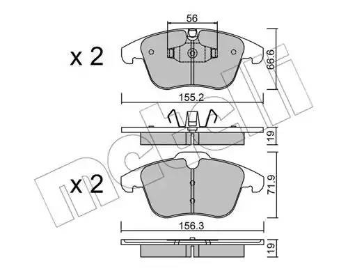 Комплект тормозных колодок, диско 22-0675-4 METELLI
