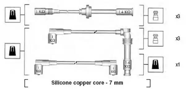 Ккомплект проводов зажигания 941045400525 MAGNETI MARELLI