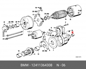 Втулка, вал стартера 12 41 1 364 308 BMW