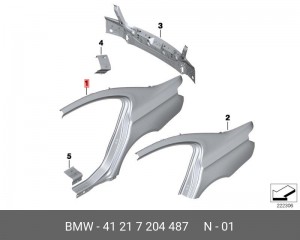Крыло заднее 41 21 7 204 487 BMW