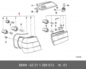 Фонарь задний 63 21 1 389 012 BMW