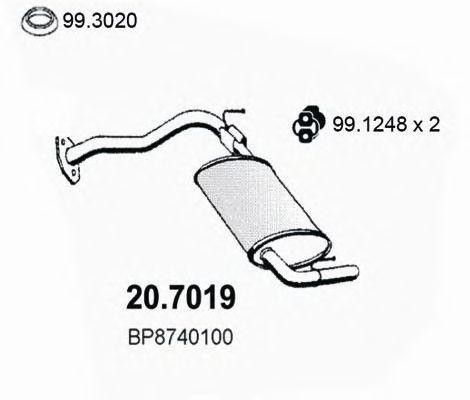 Глушитель выхлопных газов конечный 207019 ASSO