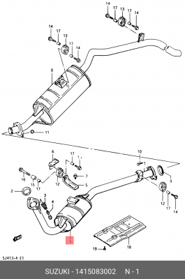 Предглушитель выхлопных газов 14150-83002 SUZUKI