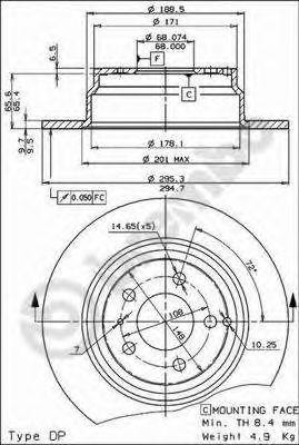 Тормозной диск 08.5569.24 BREMBO