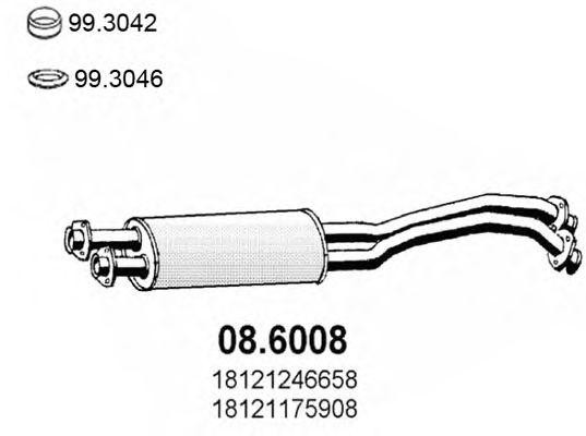 Средний глушитель выхлопных газов 086008 ASSO