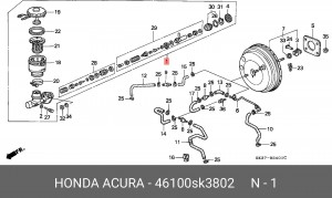 Главный тормозной цилиндр 46100SK3802 HONDA