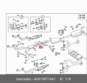 Прокладка системы выпуска ОГ A 001 997 18 41 MERCEDES BENZ