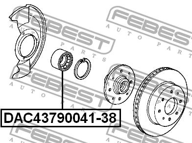 Подшипник ступицы колеса DAC43790041-38 FEBEST
