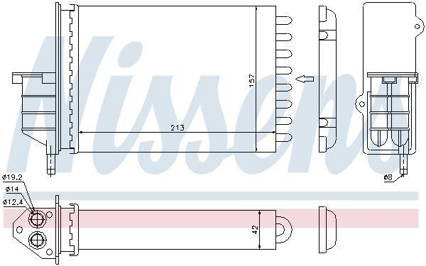 Теплообменник, отопление салона 71450 NISSENS