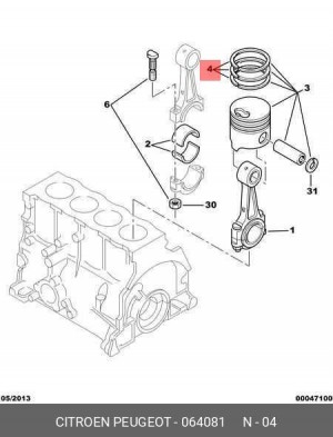 Кольца поршневые 0640 81 CITROEN PEUGEOT