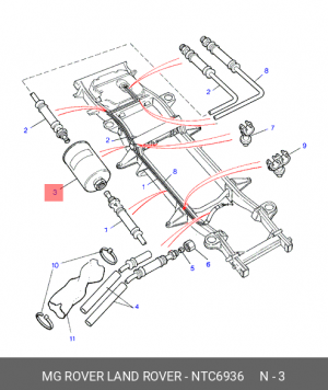 Топливный фильтр NTC6936 MG ROVER LAND ROVER
