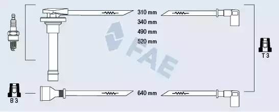 Ккомплект проводов зажигания 85320 FAE