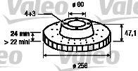 Тормозной диск 186743 VALEO PHC