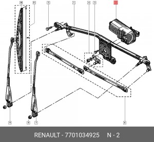 Двигатель стеклоочистителя 7701034925 RENAULT