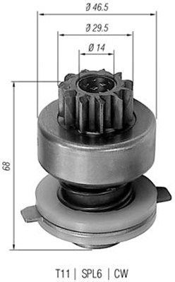 Ведущая шестерня, стартер 74866611 MAGNETI MARELLI