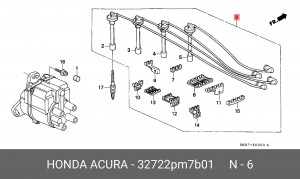 Ккомплект проводов зажигания 32722PM7B01 HONDA