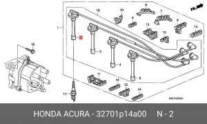 Ккомплект проводов зажигания 32701P14A00 HONDA