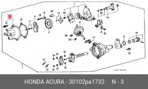 Крышка распределителя зажигания 30102PA1732 HONDA