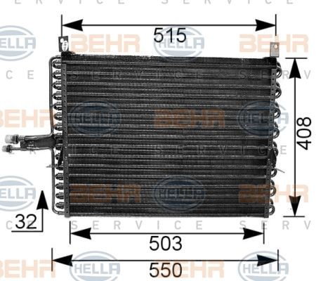Конденсатор, кондиционер 8FC351035751 HELLA