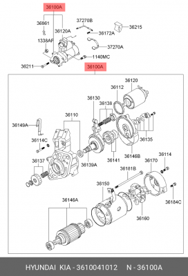 Стартер 3610041012 HYUNDAI KIA