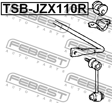 Втулка стабилизатора TSB-JZX110R FEBEST