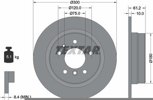 Тормозной диск 92042300 TEXTAR