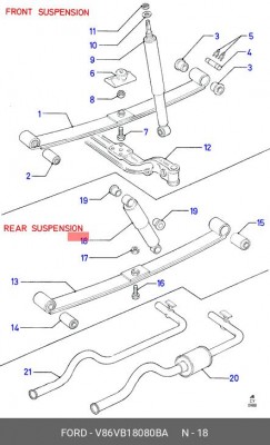 Пружина подвески V86VB-18080-BA FORD