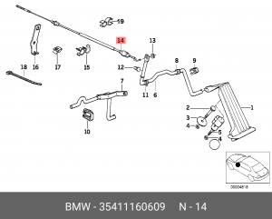 Тросик газа 35411160609 BMW