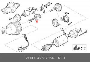 Привод с механизмом свободного хода, стартер 42537064 IVECO