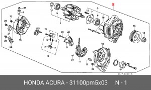 Генератор 31100PM5X03 HONDA