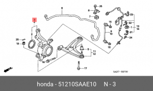 Кулак поворотный (комплект) 51210SAAE10 HONDA