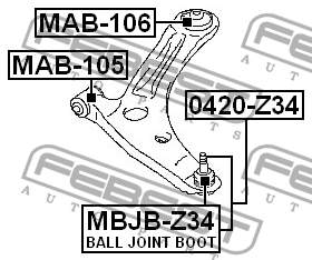 Опора шаровая подвески 0420-Z34 FEBEST