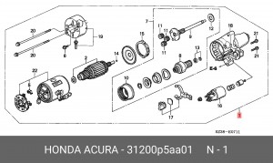 Стартер 31200P5AA01 HONDA