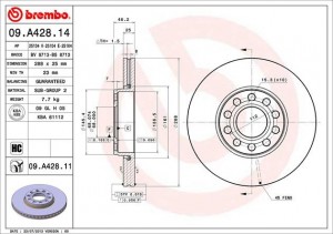 Диск тормозной 09A42814 BREMBO