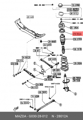Прокладка пружины подвески G03028012 MAZDA