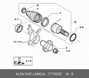 Хомут пыльника ШРУСа 7773932 ALFA FIAT LANCIA