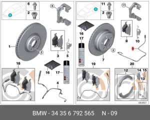 Датчик износа тормозных колодок 34 35 6 792 565 BMW