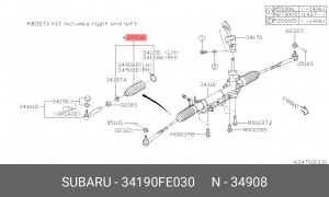 Пыльник рулевой рейки 34190FE030 SUBARU