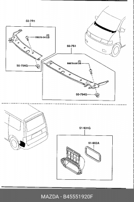 Клапан вентиляции салона B45551920F MAZDA
