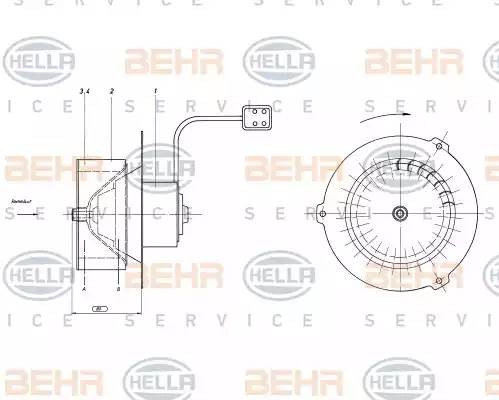 Электродвигатель, вентиляция салона 8EW009160431 HELLA