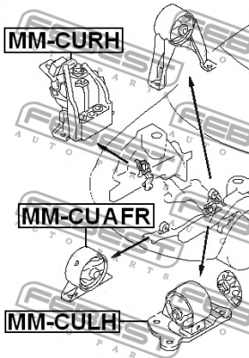 Подушка двигателя MM-CUAFR FEBEST