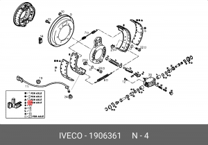 Комплект тормозных колодок 1906361 IVECO