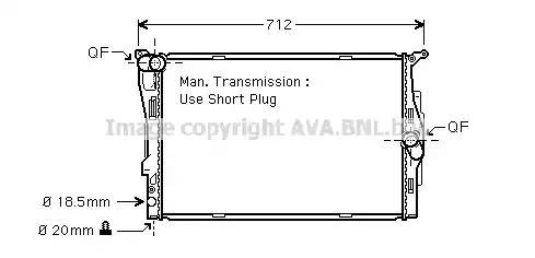 Радиатор, охлаждение двигател BW2291 AVA