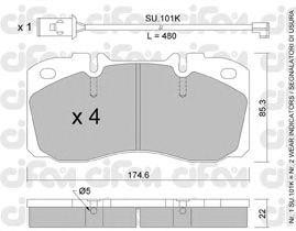 Комплект тормозных колодок, диско 8222682K CIFAM