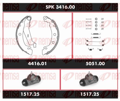 Комплект тормозных колодок SPK341600 REMSA