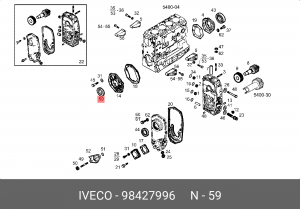 Уплотняющее кольцо, коленчатый вал 98427996 IVECO